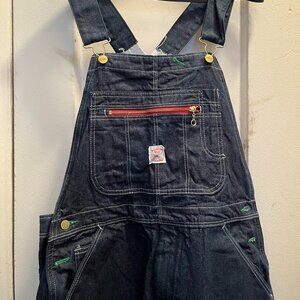 Pointer LC King Indigo Denim Low Back Overalls - With Red Detail
